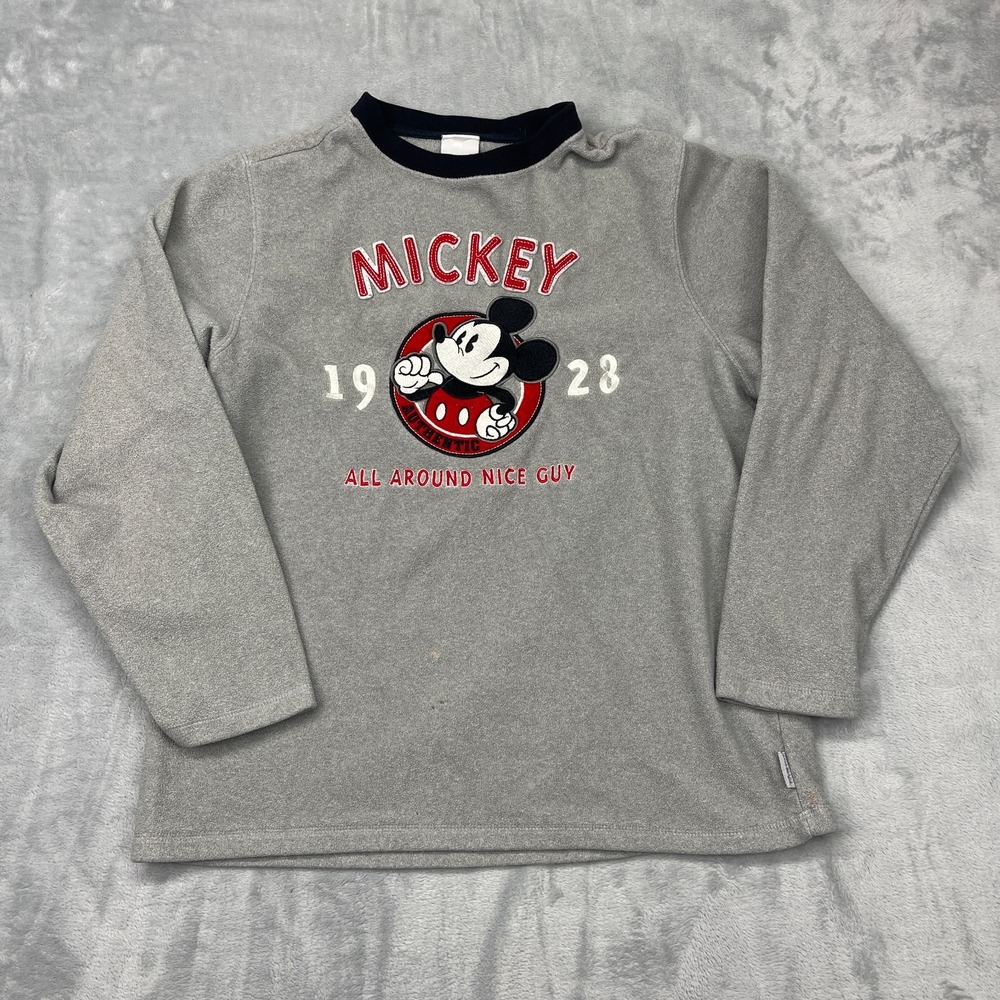 Disney Store Exclusive Fleece Shirt Womens Small Gray Authentic Mickey Mouse
